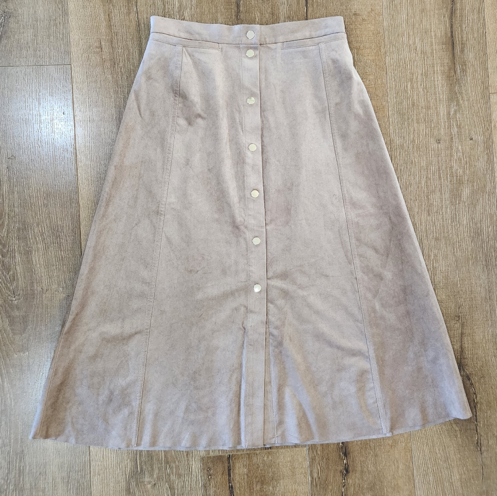 Wilfred A-Line Button-Front Skirt In Light Taupe